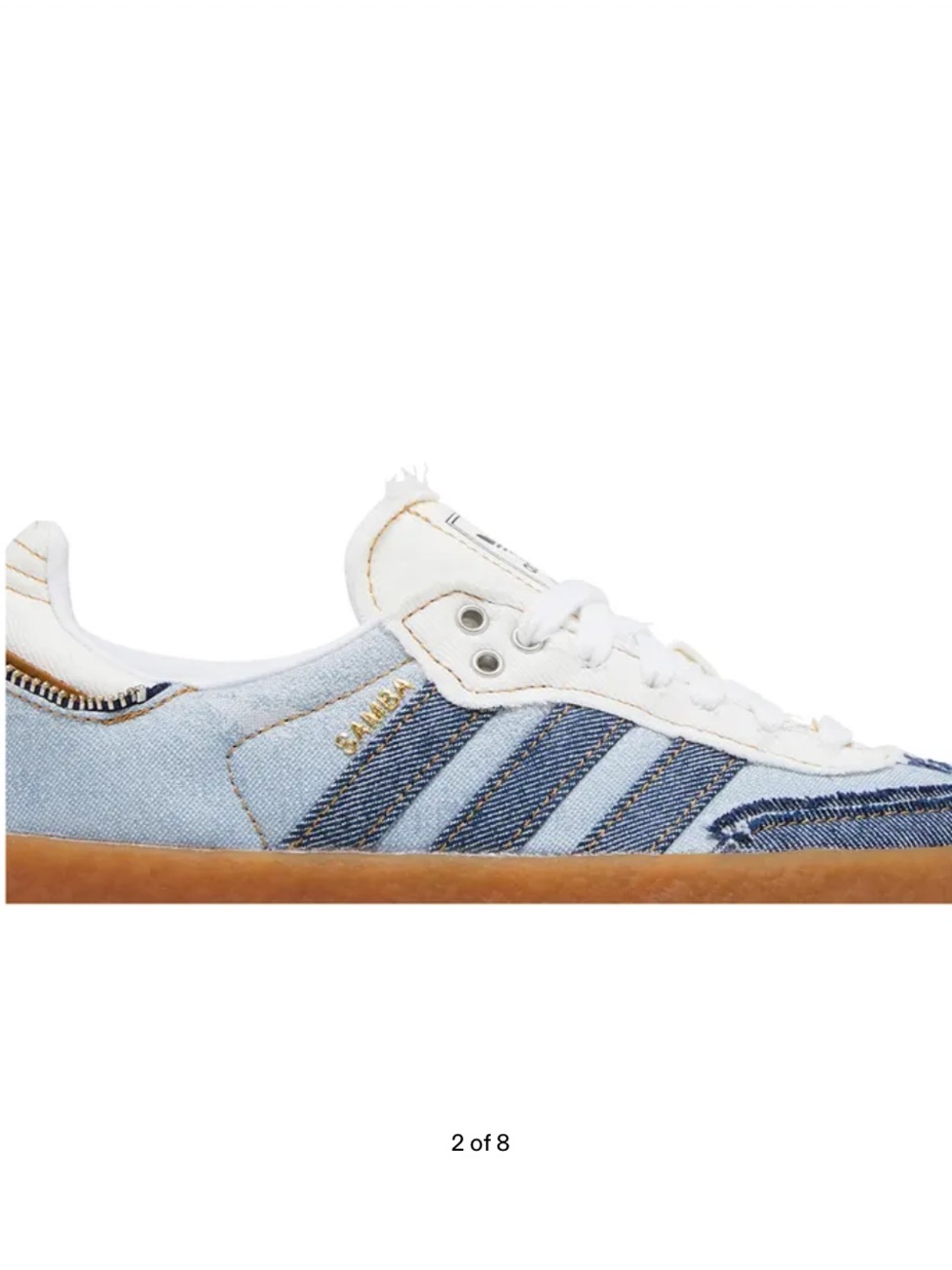 atmos x adidas Women’s Sambae Denim Platform Sneaker - Light Blue & Gum Sz 7.5 - Picture 2 of 16